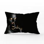 - dikdortgen-3350 - Realhomes Siyahı Kadın Motifli Özel Tasarım Dikdörtgen Yastık Kırlent Kılıfı Realhomes