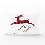 - dikdortgen-3359 - Realhomes Geyik ve Joy Tasarımlı Dekoratif Dikdörtgen Yastık Kırlent Kılıfı Realhomes