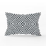 Siyah Geometrik Çizgiler Özel Tasarımlı Dekoratif Dikdörtgen Yastık Kırlent Kılıfı Realhomes