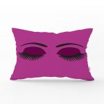 Mor Zeminli Kirpik Modern Tasarımlı Dekoratif Dikdörtgen Yastık Kırlent Kılıfı Realhomes