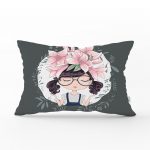 - dikdortgen-590 - Realhomes  Fashion Girl Dijital Baskılı Modern Dikdörtgen Yastık Kırlent Kılıfı Realhomes