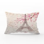 Eyfel Kulesi Resimli Dijital Baskılı Dekoratif Dikdörtgen Yastık Kırlent Kılıfı Realhomes