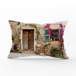 - dikdortgen-836 - Realhomes Çiçek Penceresi Desen Dijital Baskılı Dikdörtgen Yastık Kırlent Kılıfı Realhomes