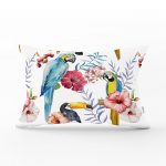 Papağan Desenli Dijital Baskılı Dikdörtgen Yastık Kırlent Kılıfı Realhomes