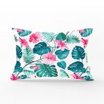 Modern Yaprak Desenli Dijital Baskılı Dikdörtgen Yastık Kırlent Kılıfı Realhomes