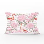 - dikdortgen-918 - Realhomes Flamingo Desenli Dijital Baskılı Dikdörtgen Yastık Kırlent Kılıfı Realhomes