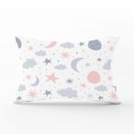 - dikdortgen-937 - Realhomes Bulut ve Yıldızlar Çocuk Odası Dikdörtgen Yastık Kırlent Kılıfı Realhomes