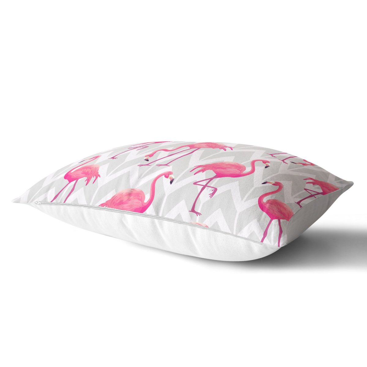 Pembe Flamingo Tasarımlı Dijital Baskılı Dikdörtgen Yastık Kırlent Kılıfı Realhomes