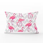 - dikdortgen-943 - Realhomes  Pembe Flamingo Tasarımlı Dijital Baskılı Dikdörtgen Yastık Kırlent Kılıfı Realhomes
