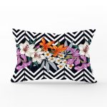 Çiçek Desen Dijital Baskılı Dekoratif Dikdörtgen Yastık Kırlent Kılıfı Realhomes