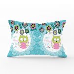 Baykuş Desenli Dijital Baskılı Dekoratif Dikdörtgen Yastık Kırlent Kılıfı Realhomes