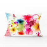 - dikdortgen-k515 - Realhomes  Sarı Zeminde Yıldız Tasarımlı Dijital Baskılı Dikdörtgen Yastık Kırlent Kılıfı Realhomes