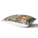 Venedik Renkli Evler Özel Tasarımlı Dijital Baskılı Dikdörtgen Yastık Kırlent Kılıfı Realhomes