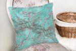- realhomesK3001-1 - Realhomes  Yağlı Boya Yeşil Ağaç Motifleri Dijital Baskılı Yastık Kırlent Kılıfı Realhomes