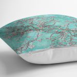 - realhomesK3001-2 - Realhomes  Yağlı Boya Yeşil Ağaç Motifleri Dijital Baskılı Yastık Kırlent Kılıfı Realhomes