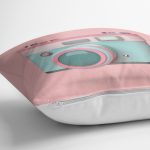 - realhomesK3008-2 - Realhomes Nostaljik Fotoğraf Makinası 3D Dijital Baskılı Yastık Kırlent Kılıfı Realhomes