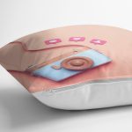 3D Instagram Fotoğraf Makinası Desenli Dijital Baskılı Yastık Kırlent Kılıfı Realhomes