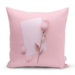 - realhomesK3017 - Realhomes  3D Gül ve Mektup Temalı Dijital Baskılı Yastık Kırlent Kılıfı Realhomes