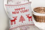 - realhomesK3028-1 - Realhomes  Happy New Year Temalı Dijital Baskılı Dekoratif Yastık Kırlent Kılıfı Realhomes