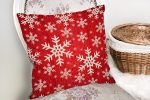 - realhomesK3031-1 - Realhomes Beyaz Kar Taneleri Motifli Dijital Baskılı Dekoratif Yastık Kırlent Kılıfı Realhomes
