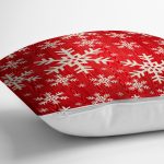- realhomesK3031-2 - Realhomes Beyaz Kar Taneleri Motifli Dijital Baskılı Dekoratif Yastık Kırlent Kılıfı Realhomes