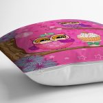 Pembe Zemimde Baykuşlar Desenli Dekoratif Yastık Kırlent Kılıfı Realhomes