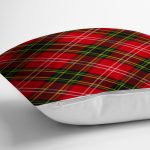 - realhomesK3084-2 - Realhomes  Kırmızı Zeminde Siyah Edkose Desenli Dekoratif Yastık Kırlent Kılıfı Realhomes