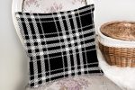 - realhomesK3090-1 - Realhomes Siyah Beyaz Ekose Desenli Dekoratif Yastık Kırlent Kılıfı Realhomes