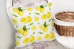 - realhomesK3095-1 - Realhomes Beyaz Zeminde Limonlar Desenli Dijital Baskılı Yastık Kırlent Kılıfı Realhomes
