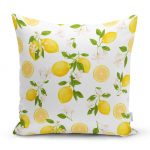 Limon Desenli İlkbahar Renkleri Dijital Baksılı Yastık Kırlent Kılıfı Realhomes