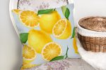 - realhomesK3101-1 - Realhomes  Mavi Zeminli Limon Desenli Dekoratif Yastık Kırlent Kılıfı Realhomes