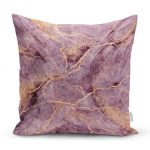 Altın Yaldızlı Mermer Desenli Dijital Baskılı Yastık Kırlent Kılıfı Realhomes