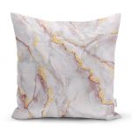 - realhomesK3124 - Realhomes  Altın Yaldız Çizgili Mermer Desenli Dekoratif Yastık Kırlent Kılıfı Realhomes