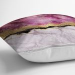 - realhomesK3128-2 - Realhomes Mürdüm Beyaz Altın Desenli Modern Yastık Kırlent Kılıfı Realhomes