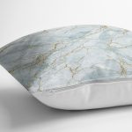 - realhomesK3131-2 - Realhomes  Altın Çizgili Mavi Zeminli Dijital Baskılı Yastık Kırlent Kılıfı Realhomes