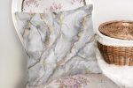 Modern Mermer Desenli Dijital Baskılı Yastık Kırlent Kılıfı Realhomes