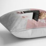 Modern Üçgen Mermer Desenli 3D Dijital Baskılı Yastık Kırlent Kılıfı Realhomes