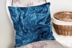 - realhomesK3141-1 - Realhomes Mavi Ebru Motifleri Dijital Baskılı Yastık Kırlent Kılıfı Realhomes