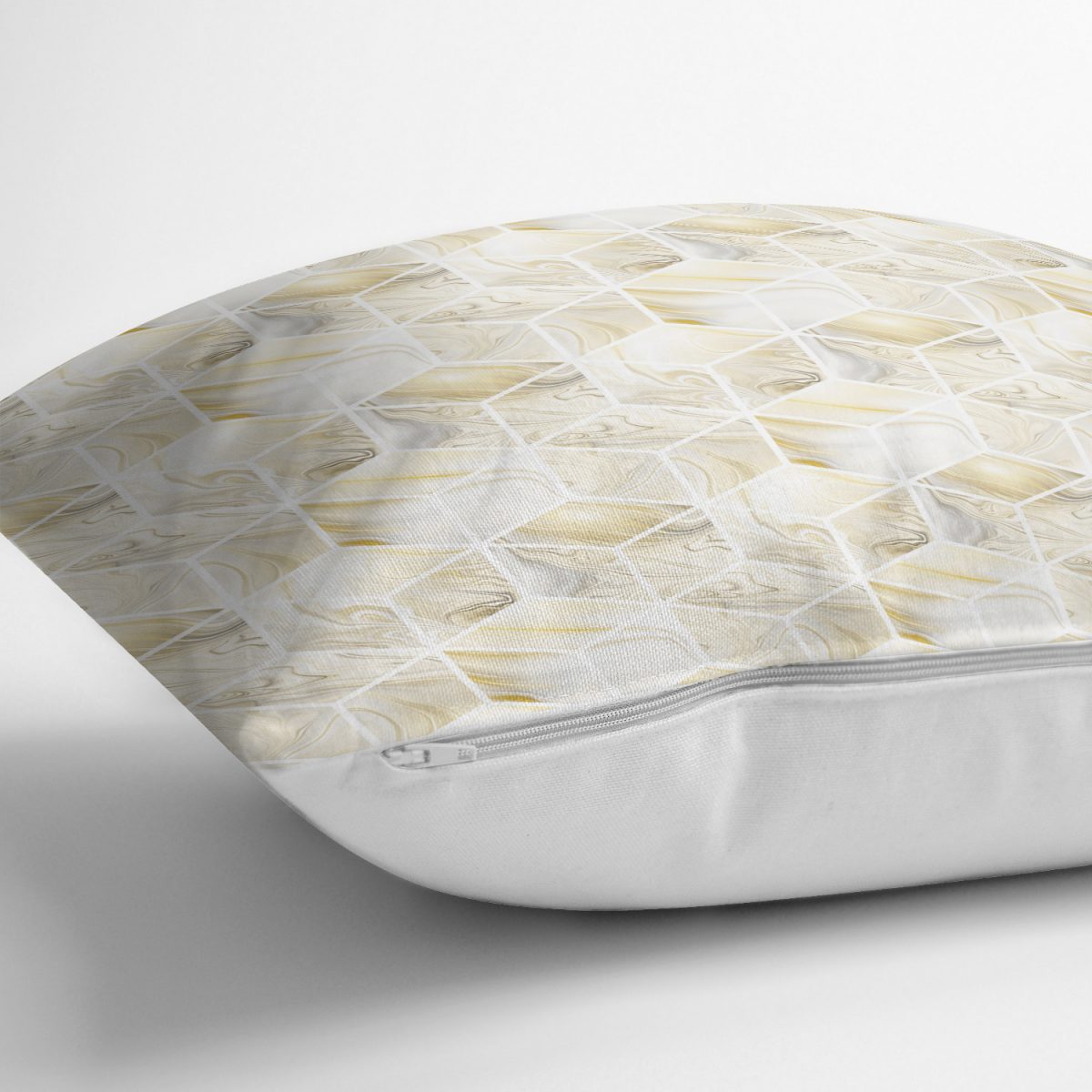 Geometrik Mermer Zeminli Modern Yastık Kırlent Kılıfı Realhomes
