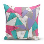 - realhomesK3147 - Realhomes  Geometrik Şekilli Mermer Baskılı Modern Yastık Kırlent Kılıfı Realhomes