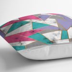 - realhomesK3147-2 - Realhomes  Geometrik Şekilli Mermer Baskılı Modern Yastık Kırlent Kılıfı Realhomes