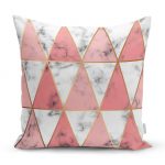- realhomesK3148 - Realhomes  Geometrik Üçgen Şekilli Mermer Desenli Yastık Kırlent Kılıfı Realhomes