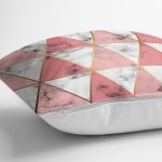 - realhomesK3148-2 - Realhomes  Geometrik Üçgen Şekilli Mermer Desenli Yastık Kırlent Kılıfı Realhomes