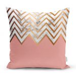 - realhomesK3149 - Realhomes Gold ve Pembe Renkli Mermer Desenli Modern Yastık Kırlent Kılıfı Realhomes