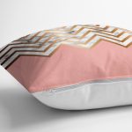 - realhomesK3149-2 - Realhomes Gold ve Pembe Renkli Mermer Desenli Modern Yastık Kırlent Kılıfı Realhomes