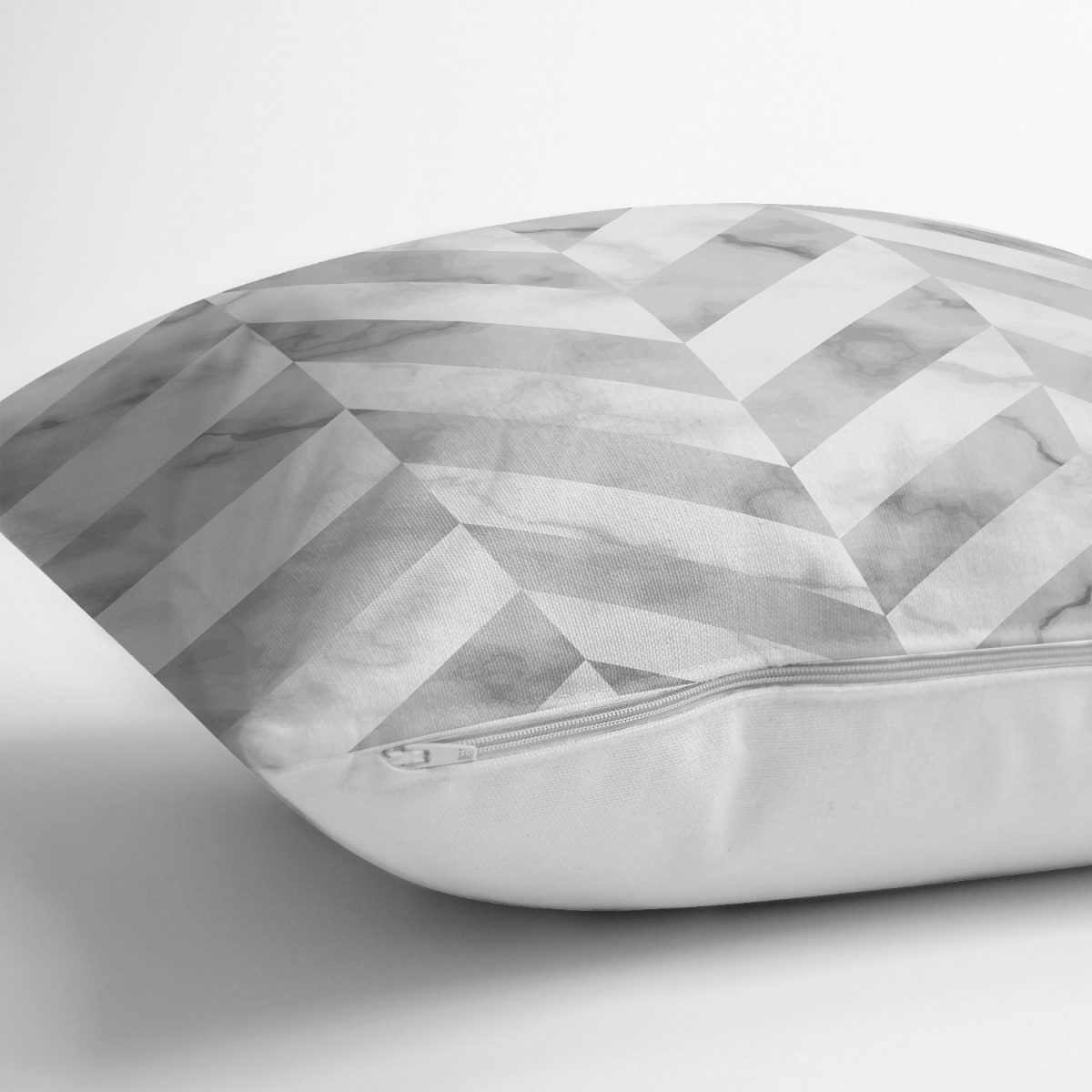 Geometrik Desenli Mermer Zeminli Modern Yastık Kırlent Kılıfı Realhomes