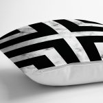 Mermer Zeminli Siyah Geometrik Desenli Modern Yastık Kırlent Kılıfı Realhomes