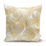 - realhomesK3156 - Realhomes  Vizon Renk Amazon Yaprakları Temalı Modern Yastık Kırlent Kılıfı Realhomes