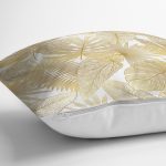 - realhomesK3156-2 - Realhomes  Vizon Renk Amazon Yaprakları Temalı Modern Yastık Kırlent Kılıfı Realhomes