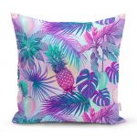 - realhomesK3160 - Realhomes Mavi Zeminde Tropikal Objeler Modern Yastık Kırlent Kılıfı Realhomes